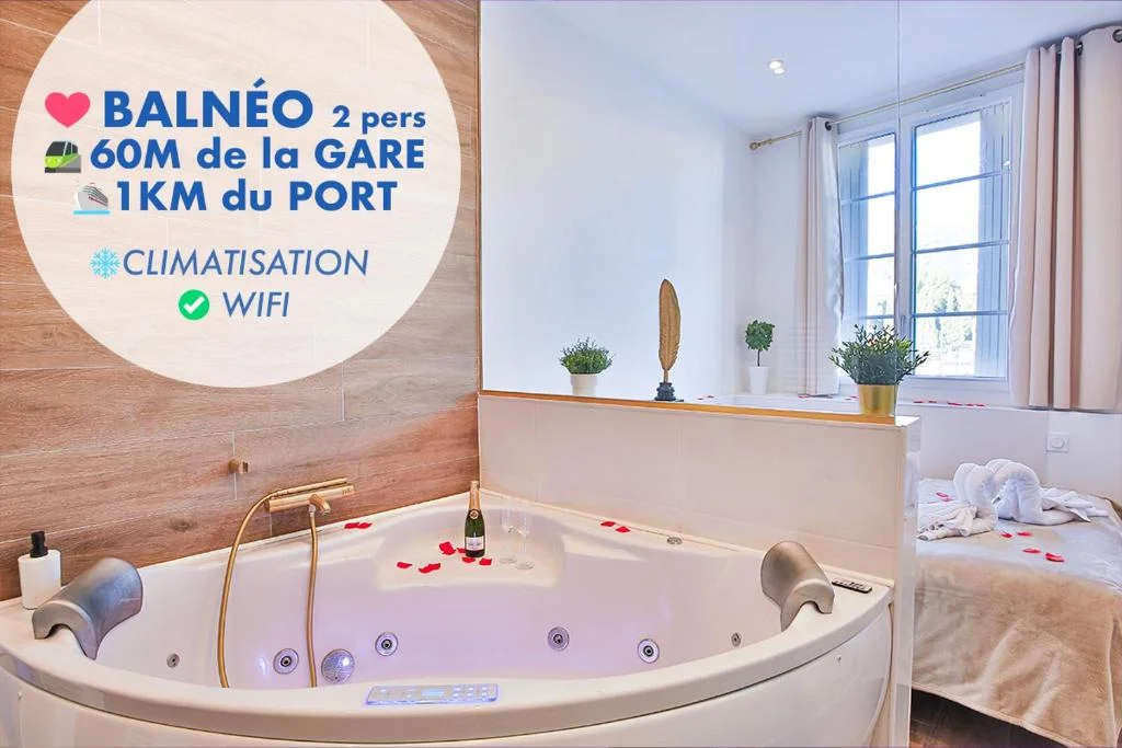 Escapade en Amoureux T2 luxueux, Love Room avec balnéo